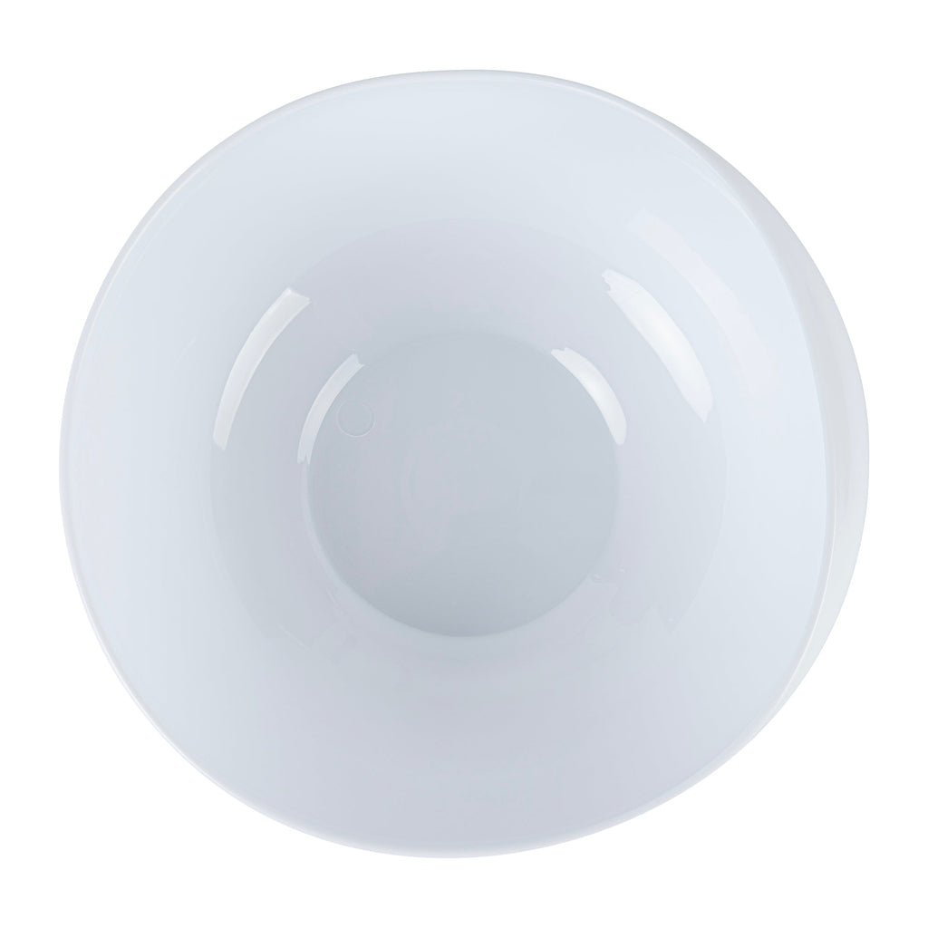 Adapt Tek 19 oz Round White Plastic Scoop Bowl - Spillproof, with Suction Base - 5 3/4" x 5 3/4" x 3" - 20 count box