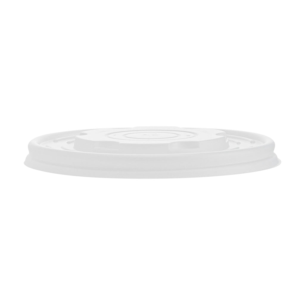 Sustain Round White PLA Plastic Lid - Compostable, Fits 12, 16, 24 & 32 oz Soup Container - 200 count box
