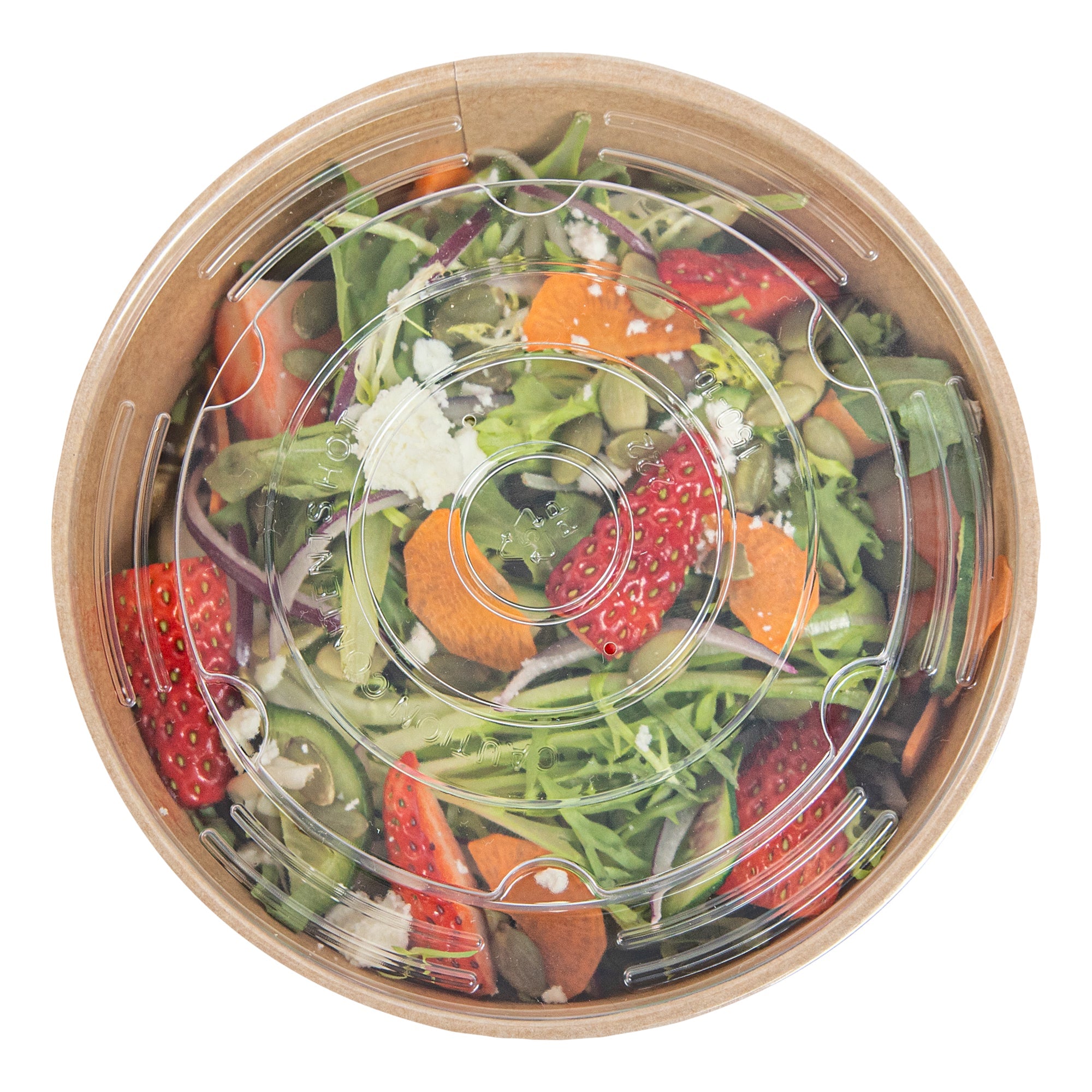 Sustain Round Clear Plastic Lid - Fits 17, 25 & 34 oz Take Out Container - 50 count box