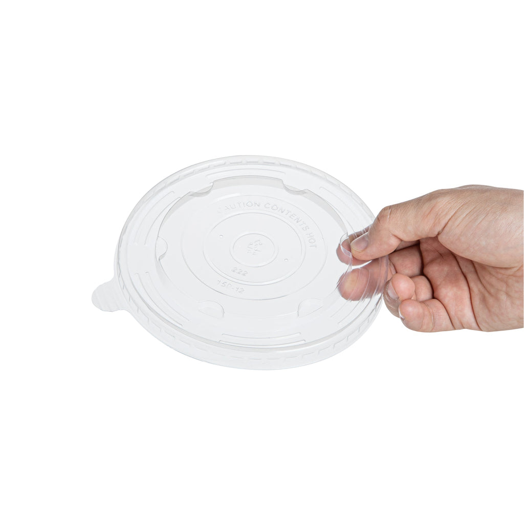 Sustain Round Clear Plastic Lid - Fits 17, 25 & 34 oz Take Out Container - 50 count box