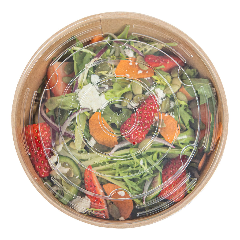 Sustain Round Clear Plastic Lid - Fits 17, 25 & 34 oz Take Out Container - 200 count box