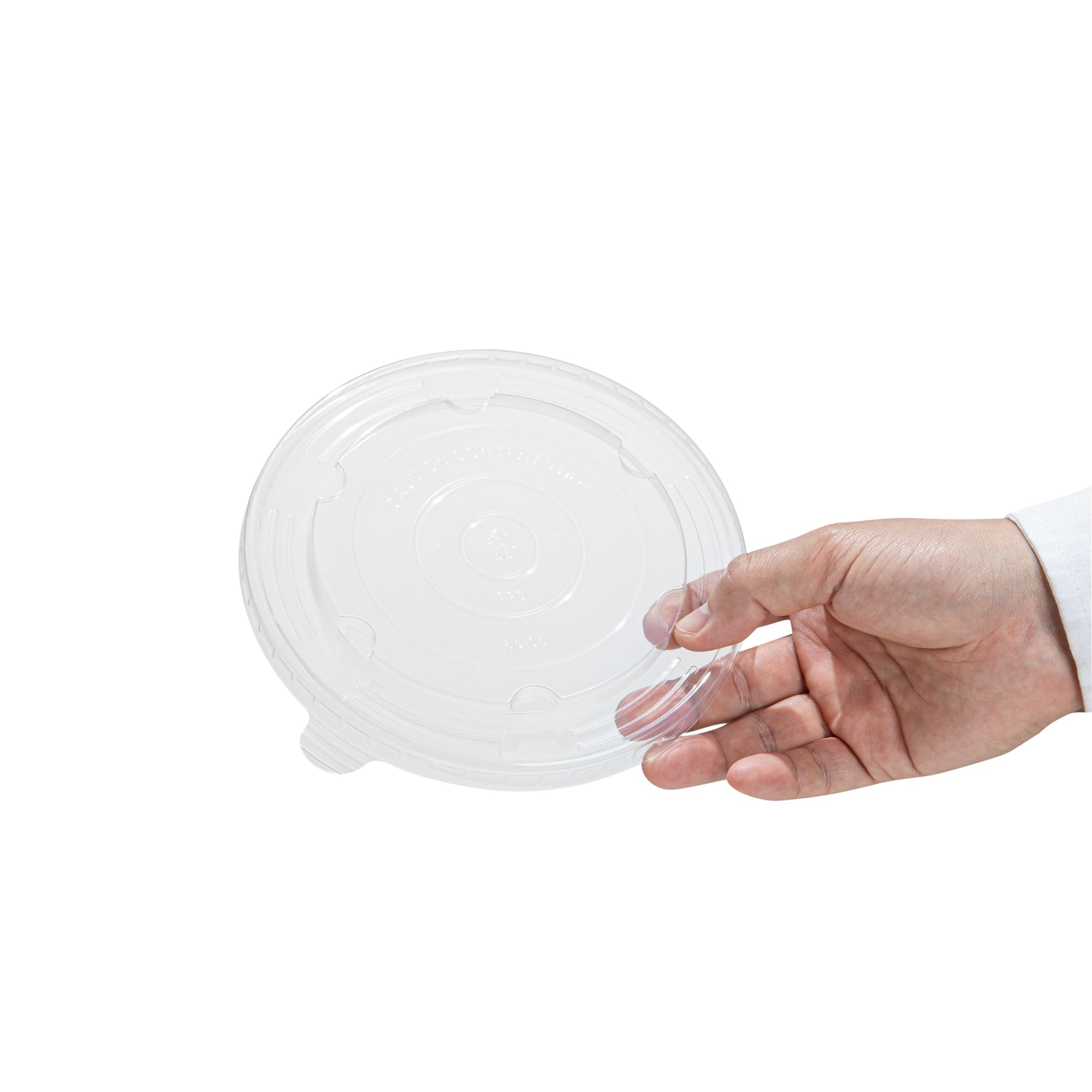 Sustain Round Clear Plastic Lid - Fits 37 & 44 oz Take Out Container - 50 count box