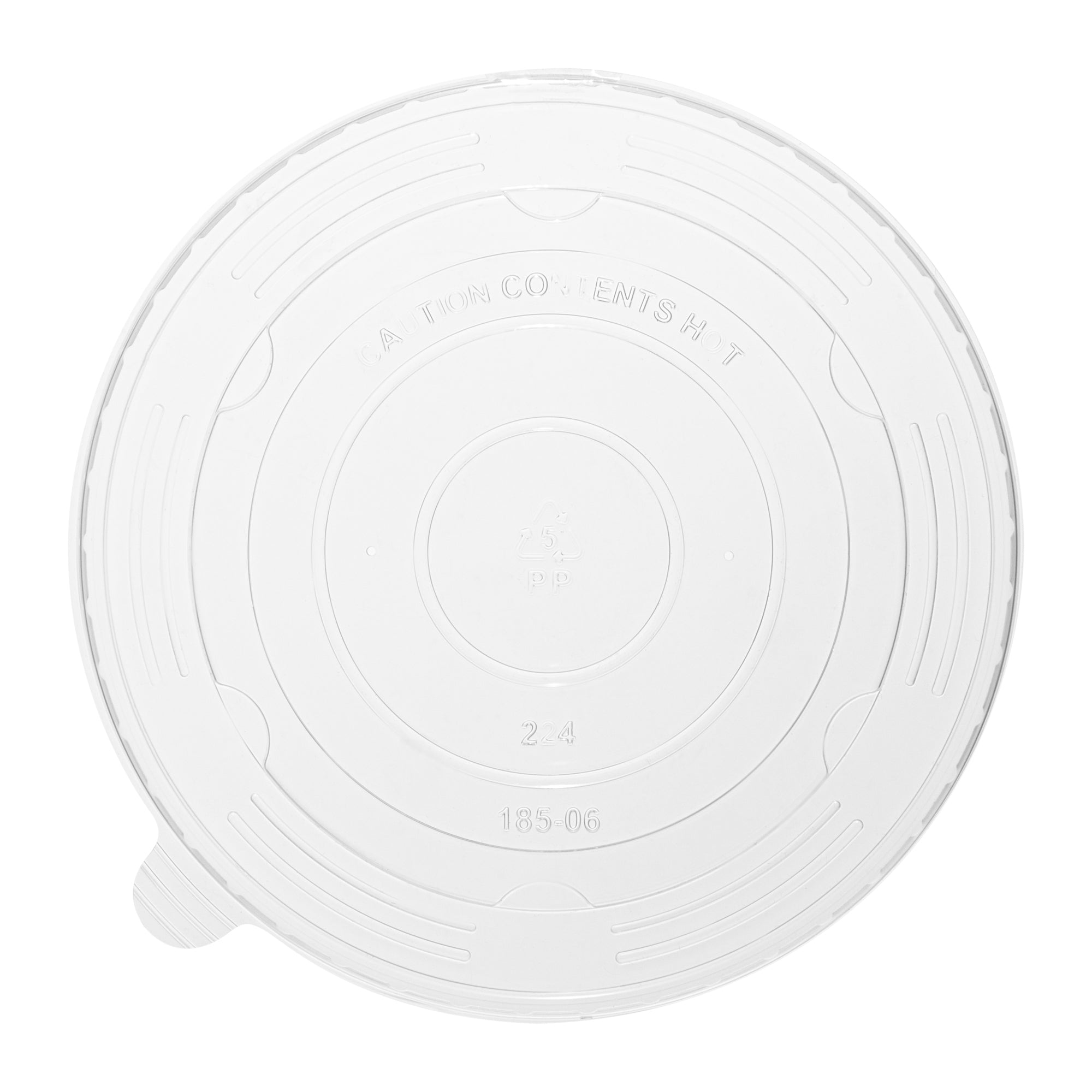 Sustain Round Clear Plastic Lid - Fits 50 oz Take Out Container - 50 count box