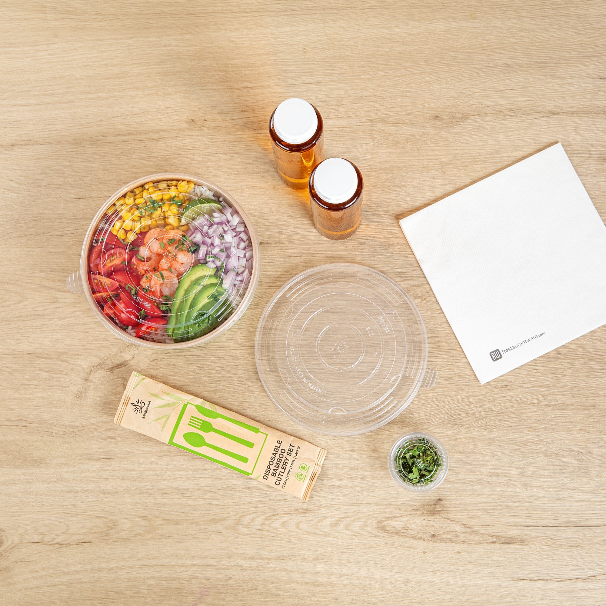 Sustain Round Clear Plastic Lid - Fits 50 oz Take Out Container - 200 count box