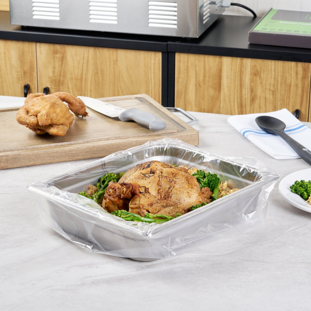 Fresh Hero Nylon Half Size Shallow Steam Table Pan Liner - 2.5" Depth - 23" x 11" - 100 count box