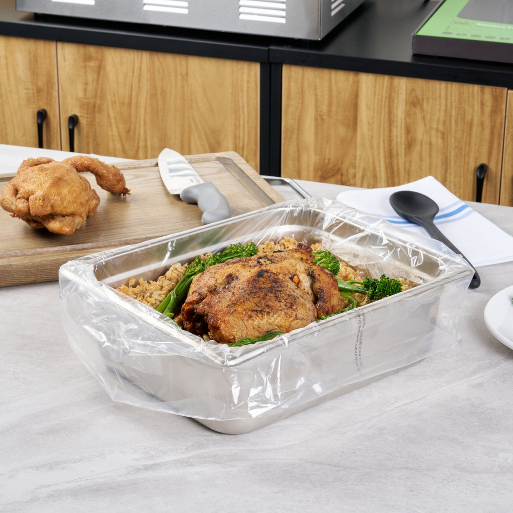 Fresh Hero Nylon Half Size Steam Table Pan Liner - 4" and 6" Depth - 23" x 14" - 100 count box