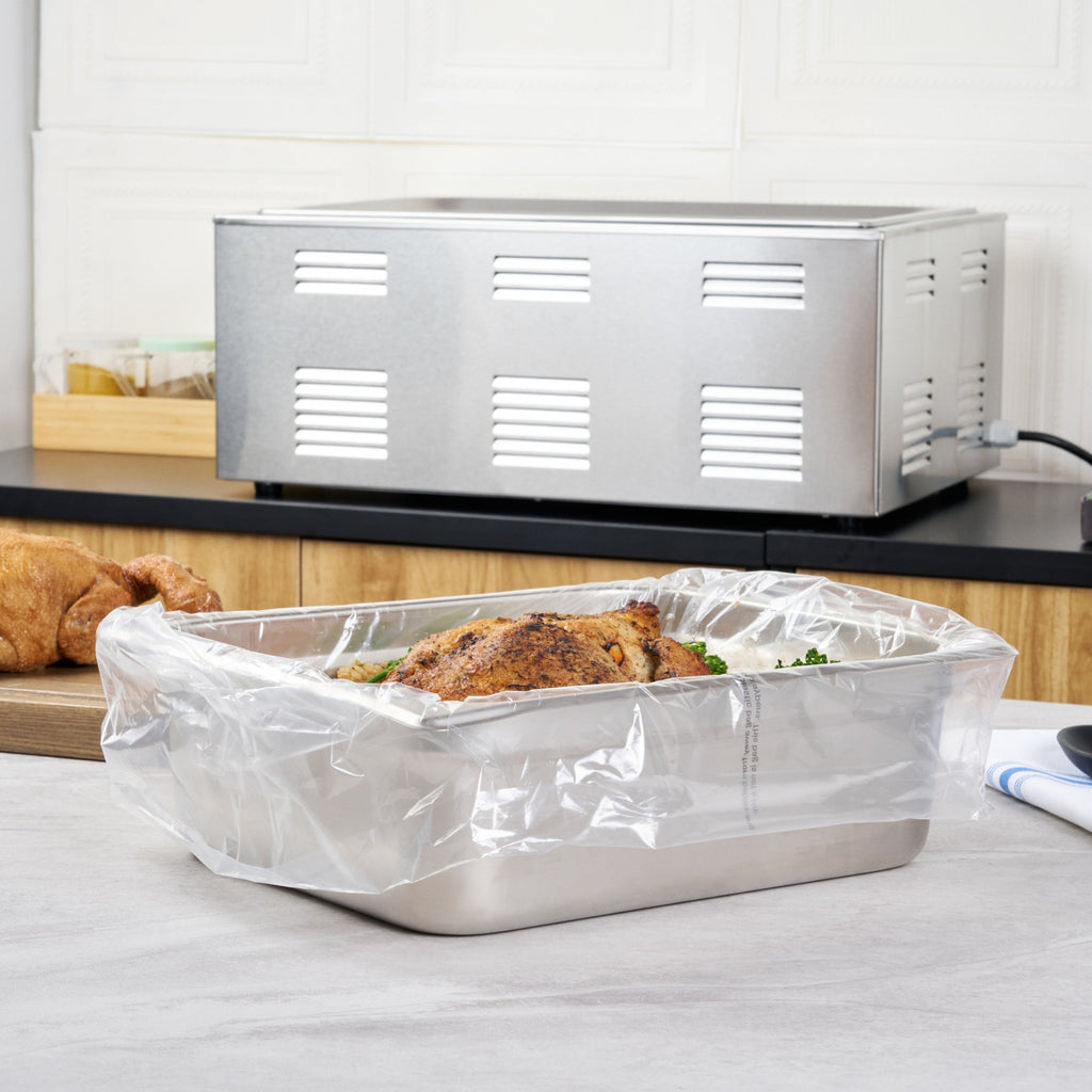 Fresh Hero Nylon Half Size Steam Table Pan Liner - 4" and 6" Depth - 23" x 14" - 100 count box
