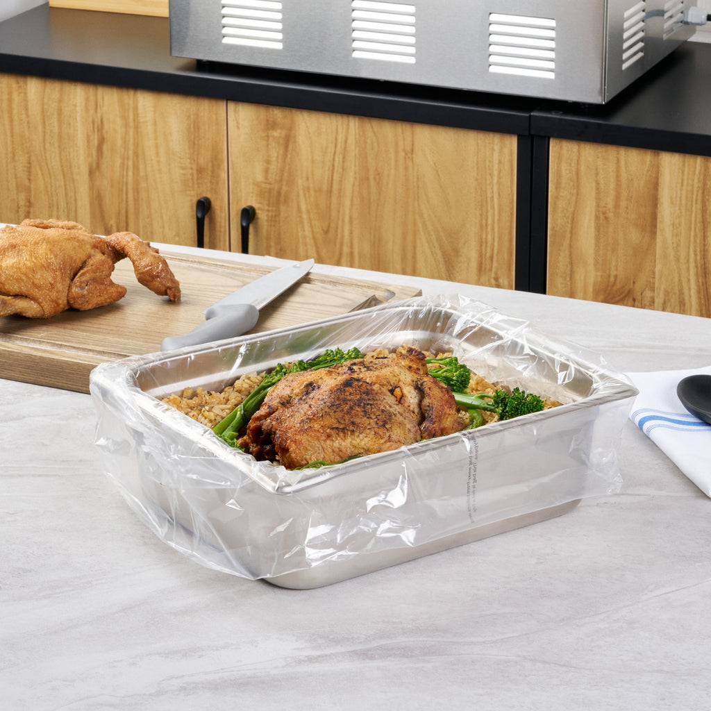 Fresh Hero Nylon Half Size Steam Table Pan Liner - 4" and 6" Depth - 23" x 14" - 100 count box