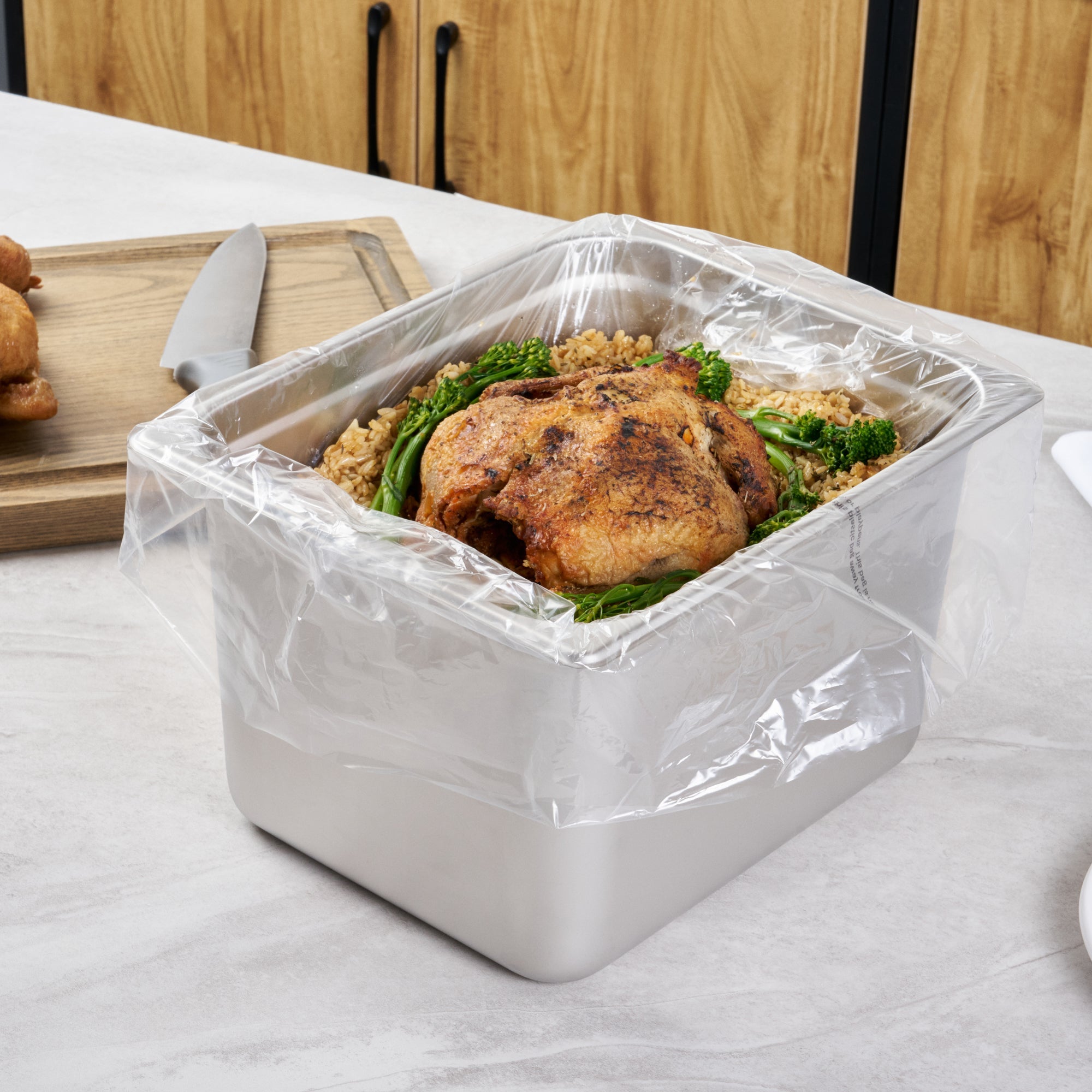 Fresh Hero Nylon Half Size Steam Table Pan Liner - 8" Depth - 23" x 18" - 100 count box