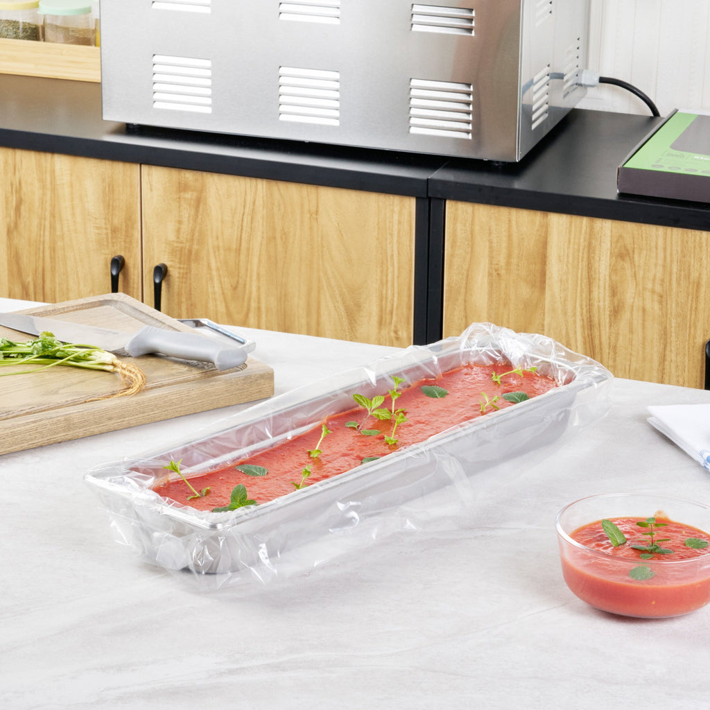 Fresh Hero Nylon Half Size Long Steam Table Pan Liner - 2.5" Depth - 27" x 10" - 100 count box