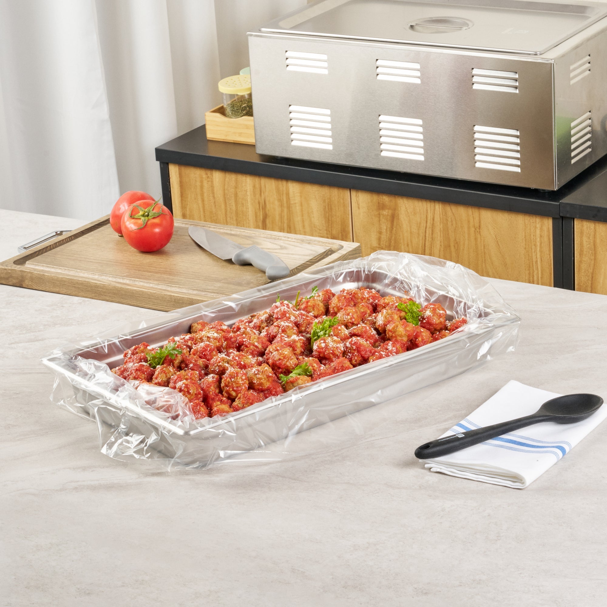 Fresh Hero Nylon Full Size Steam Table Pan Liner - 2.5" and 4" Depth - 34" x 12" - 100 count box