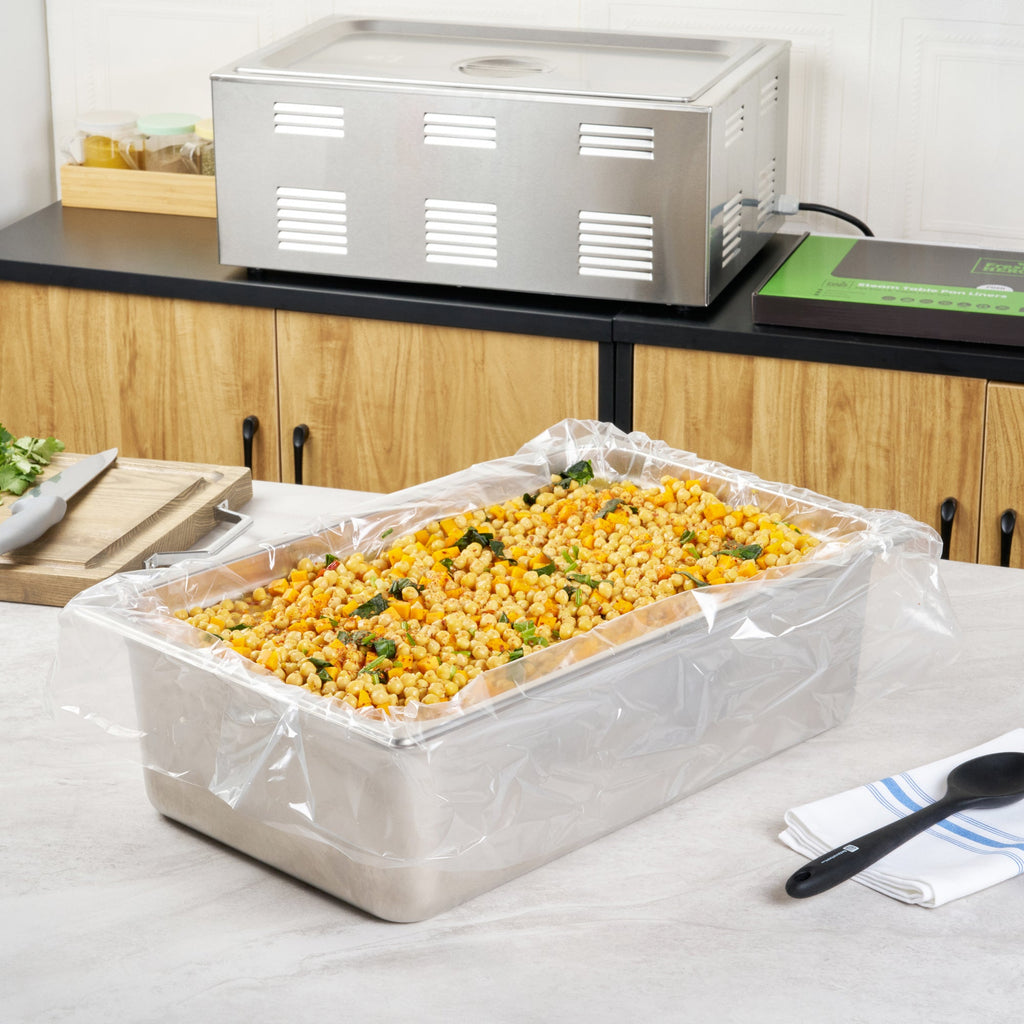 Fresh Hero Nylon Full Size Steam Table Pan Liner - 6" Depth - 34" x 18" - 50 count box