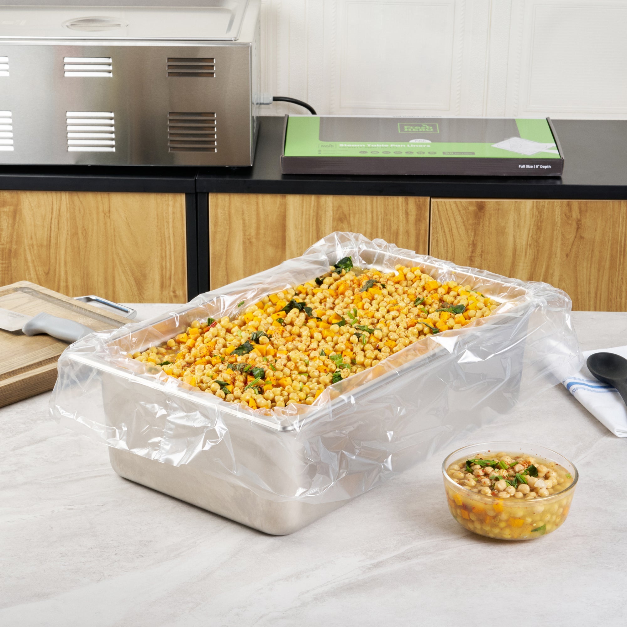 Fresh Hero Nylon Full Size Steam Table Pan Liner - 6" Depth - 34" x 18" - 50 count box