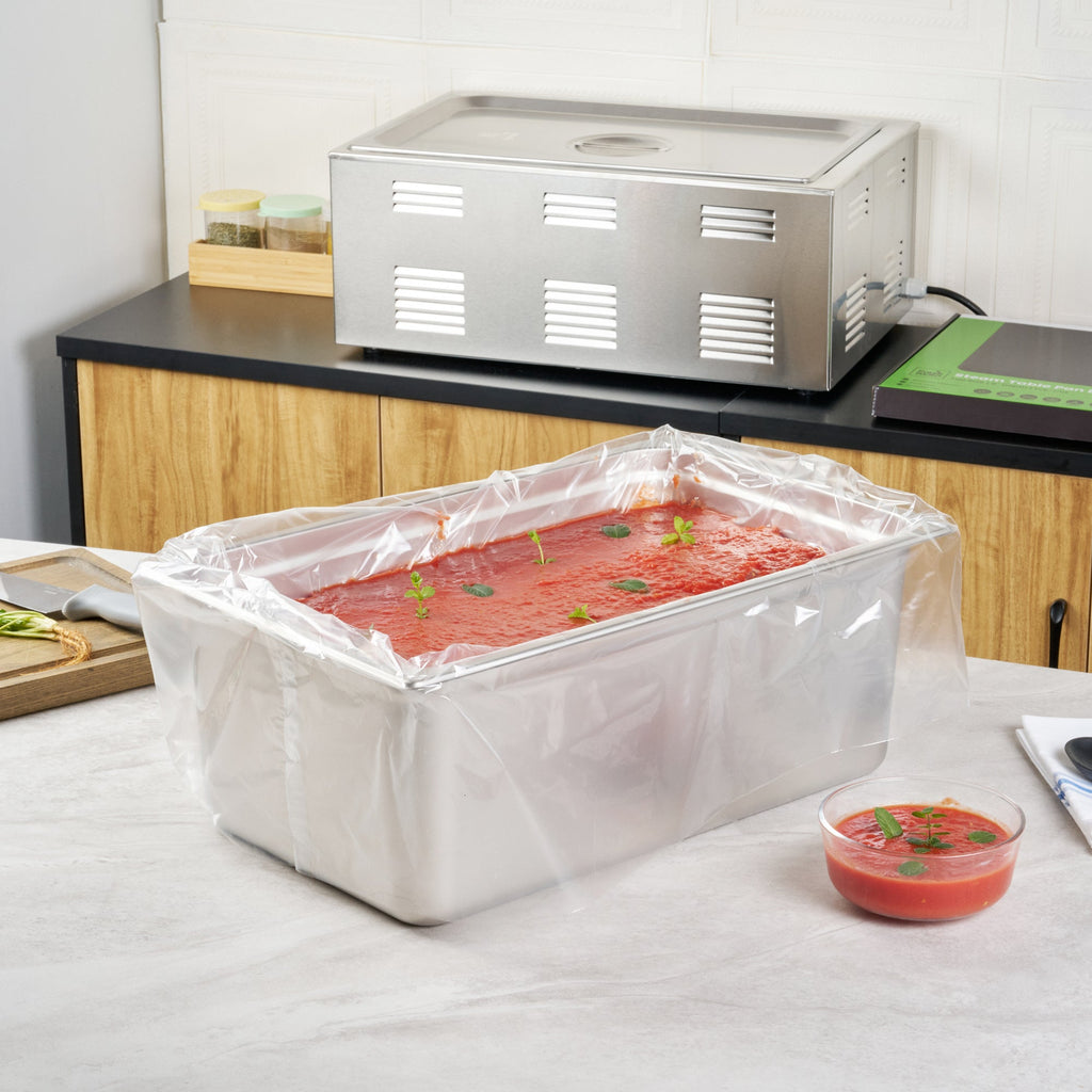 Fresh Hero Nylon Full Size Steam Table Pan Liner - 8" Depth - 34" x 22" - 50 count box