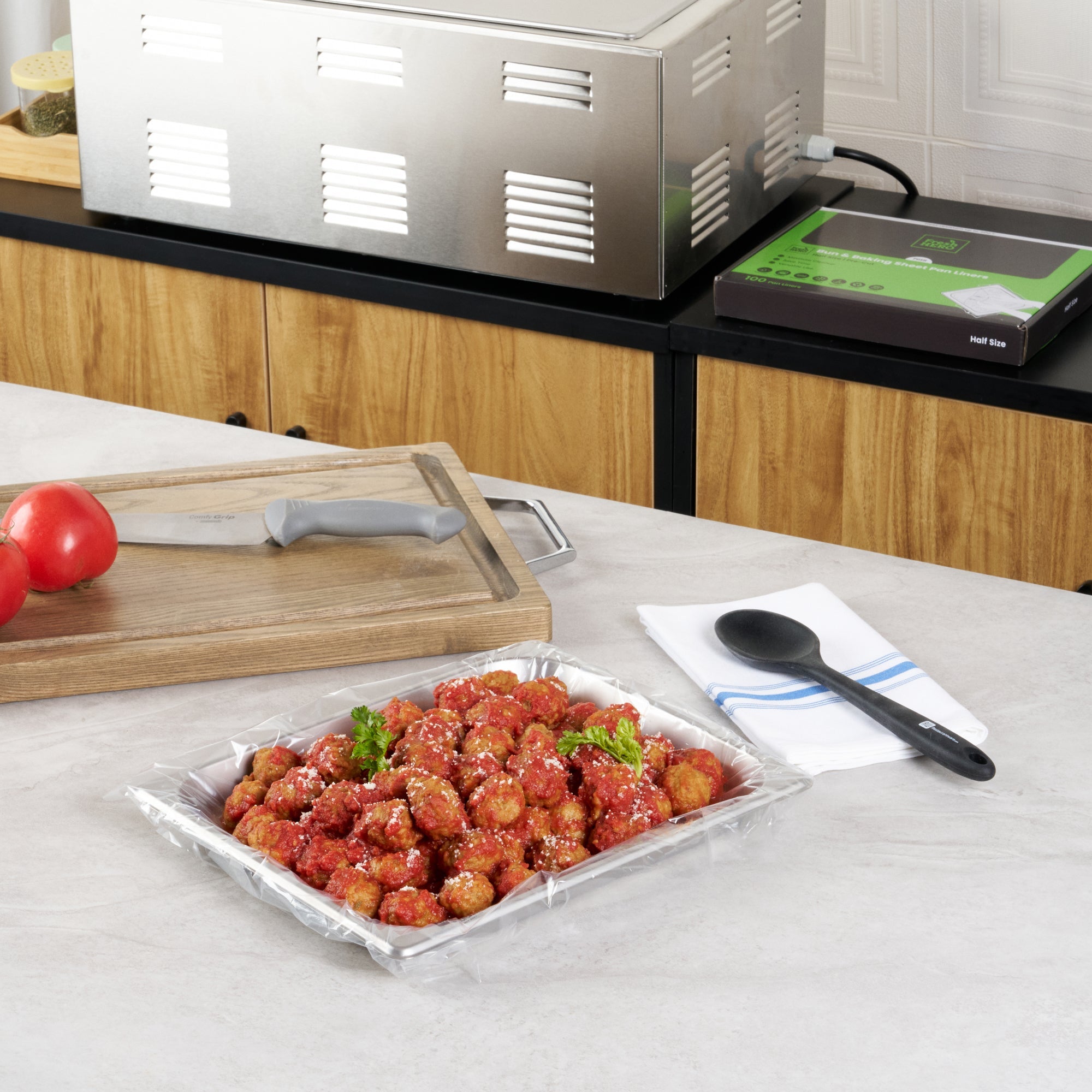 Fresh Hero Nylon Half Size Bun / Baking Sheet Pan Liner - 14 1/4" x 19" - 100 count box