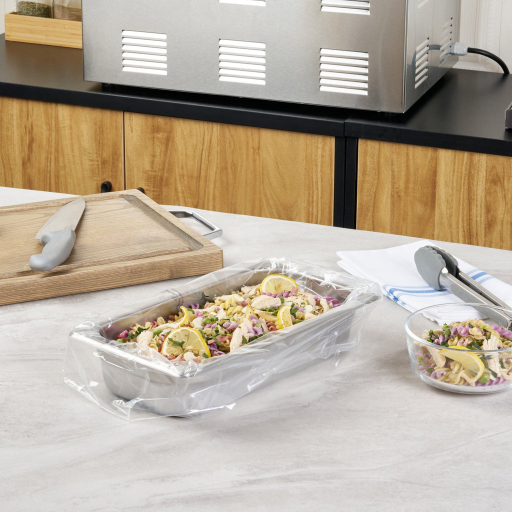 Fresh Hero Nylon 1/3 and 1/4 Steam Table Pan Liner - 2.5" Depth - 19" x 10" - 100 count box