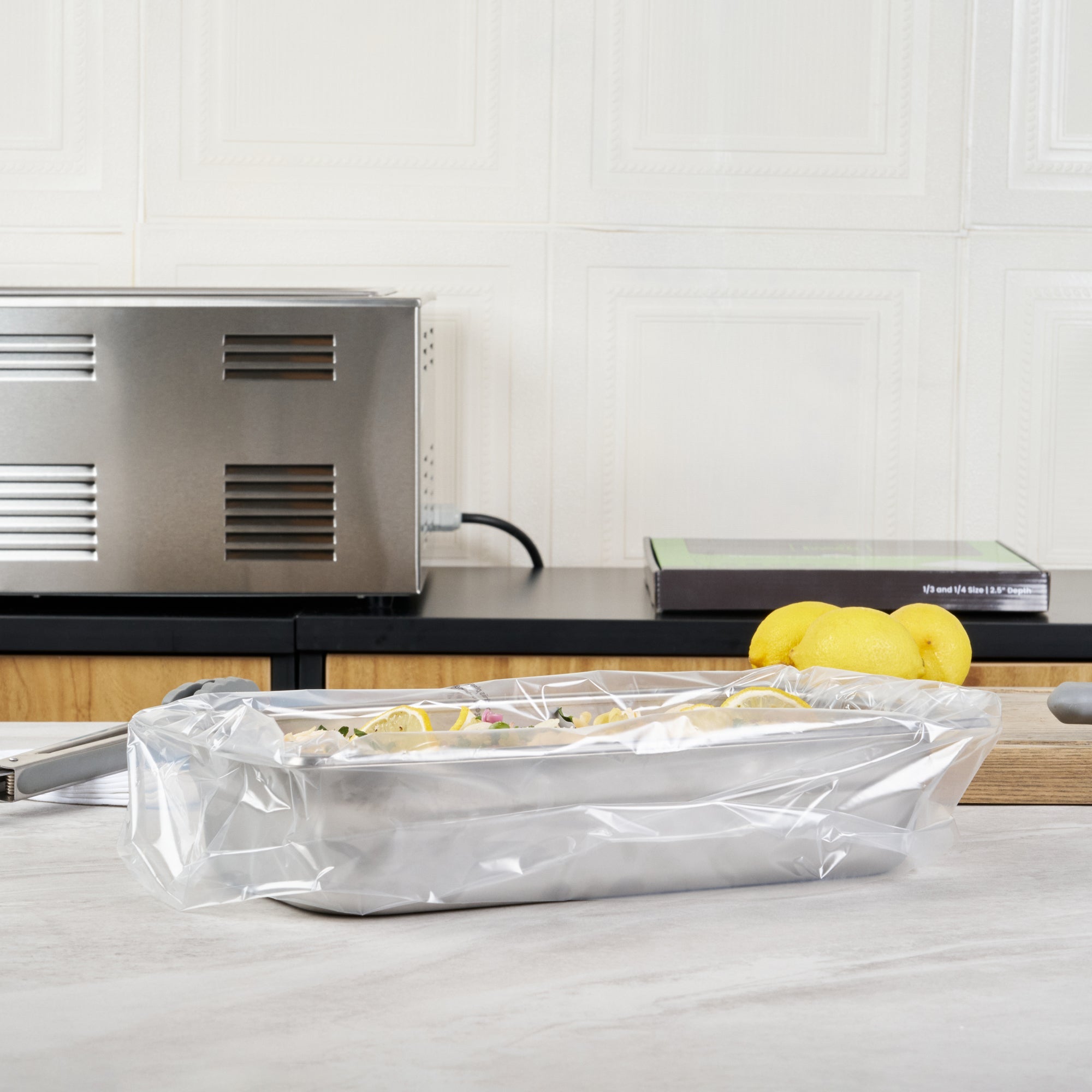 Fresh Hero Nylon 1/3 and 1/4 Steam Table Pan Liner - 2.5" Depth - 19" x 10" - 100 count box