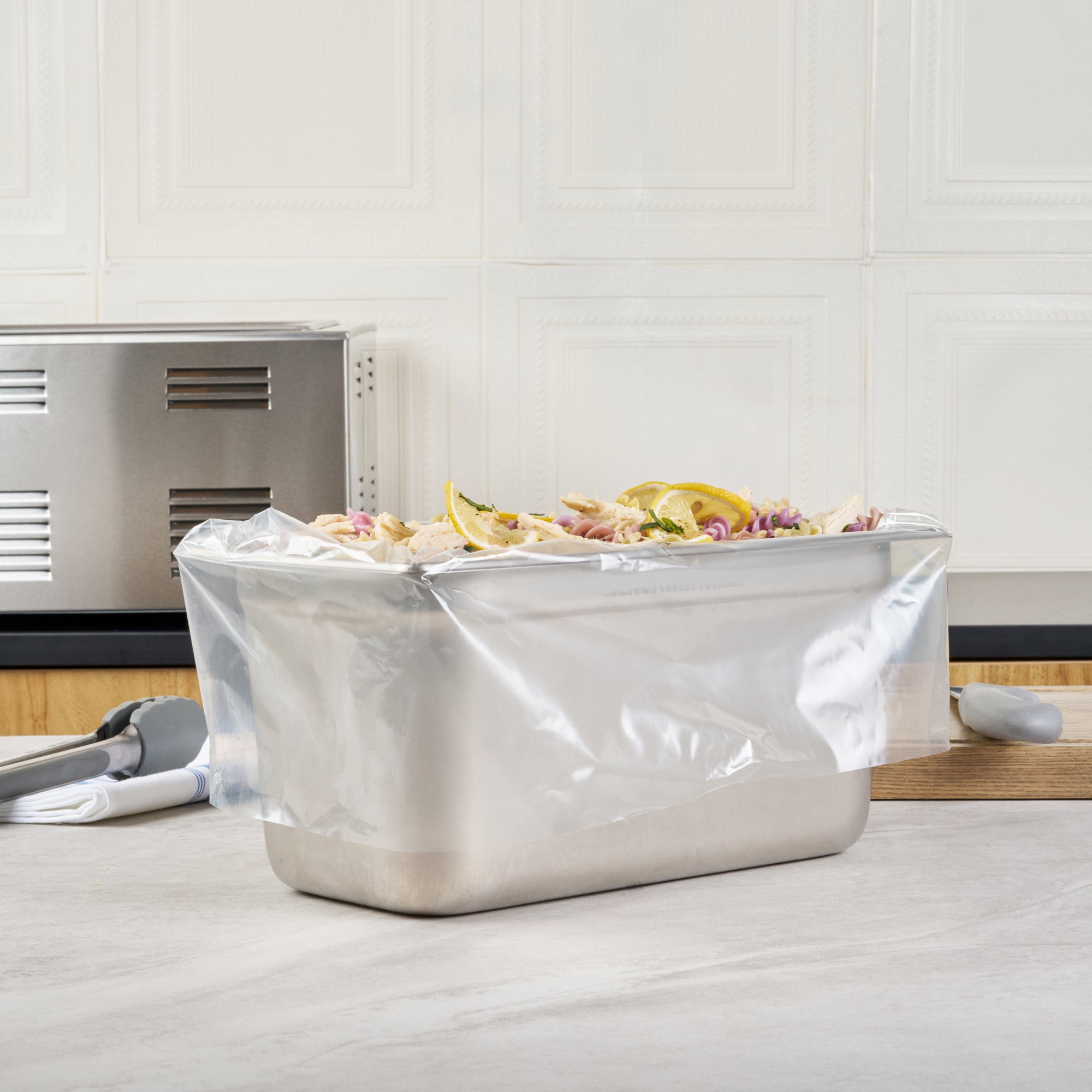 Fresh Hero Nylon 1/3 and 1/4 Steam Table Pan Liner - 4" and 6" Depth - 19" x 14" - 100 count box