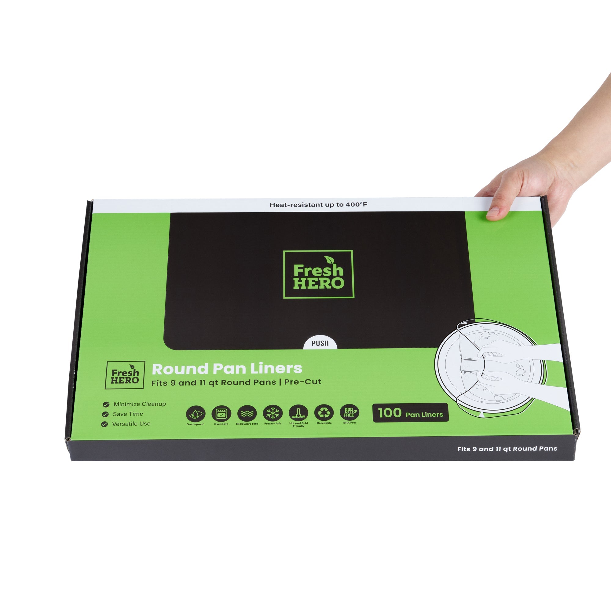 Fresh Hero Round Nylon Pan Liner - Fits 9 and 11 qt Round Pans - 18" x 20" - 100 count box