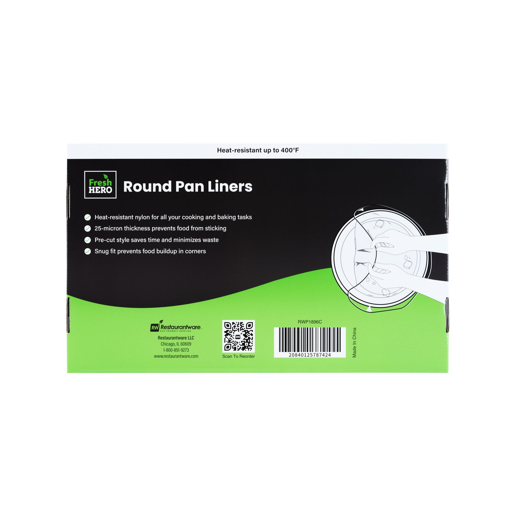 Fresh Hero Round Nylon Pan Liner - Fits 9 and 11 qt Round Pans - 18" x 20" - 100 count box