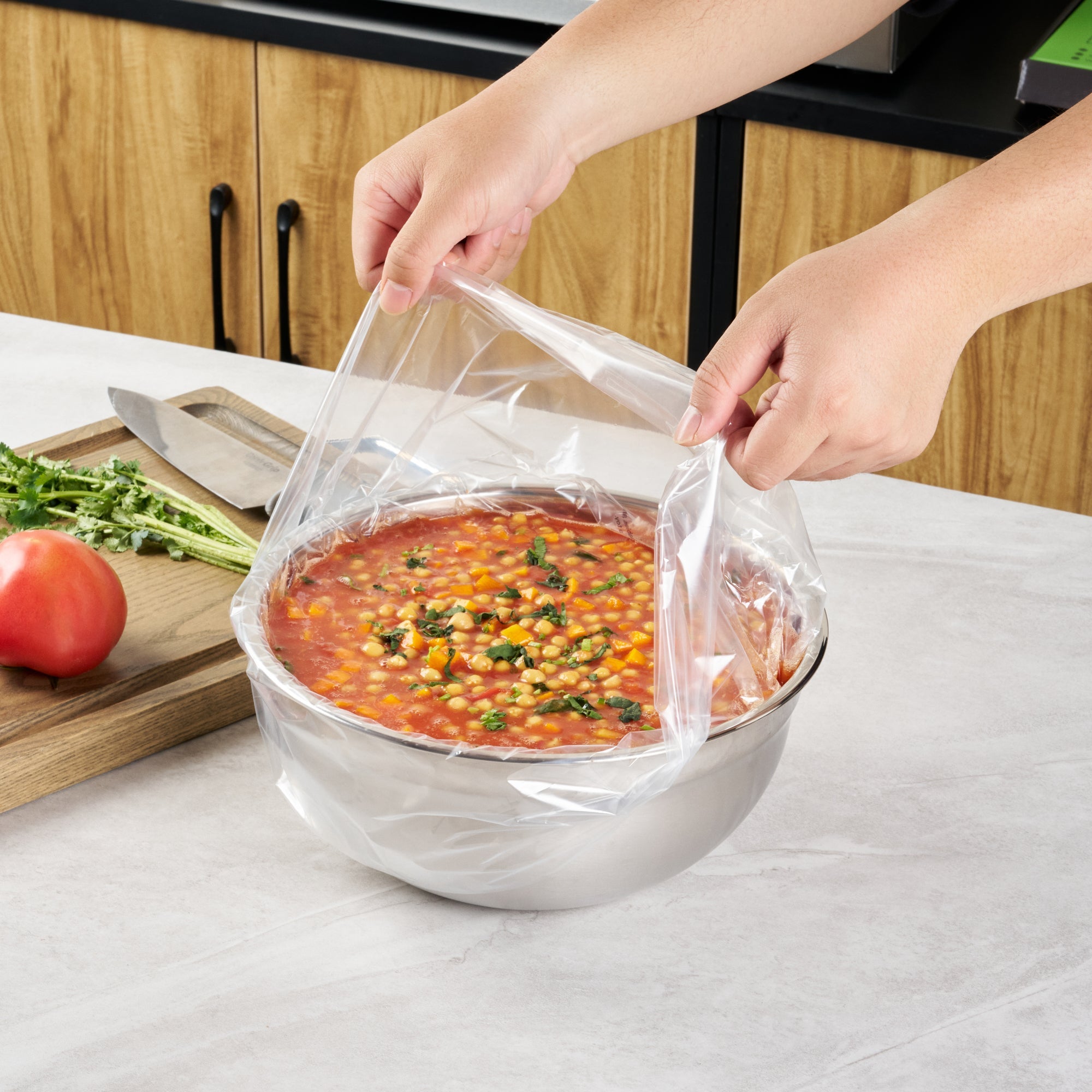 Fresh Hero Round Nylon Pan Liner - Fits 9 and 11 qt Round Pans - 18" x 20" - 100 count box