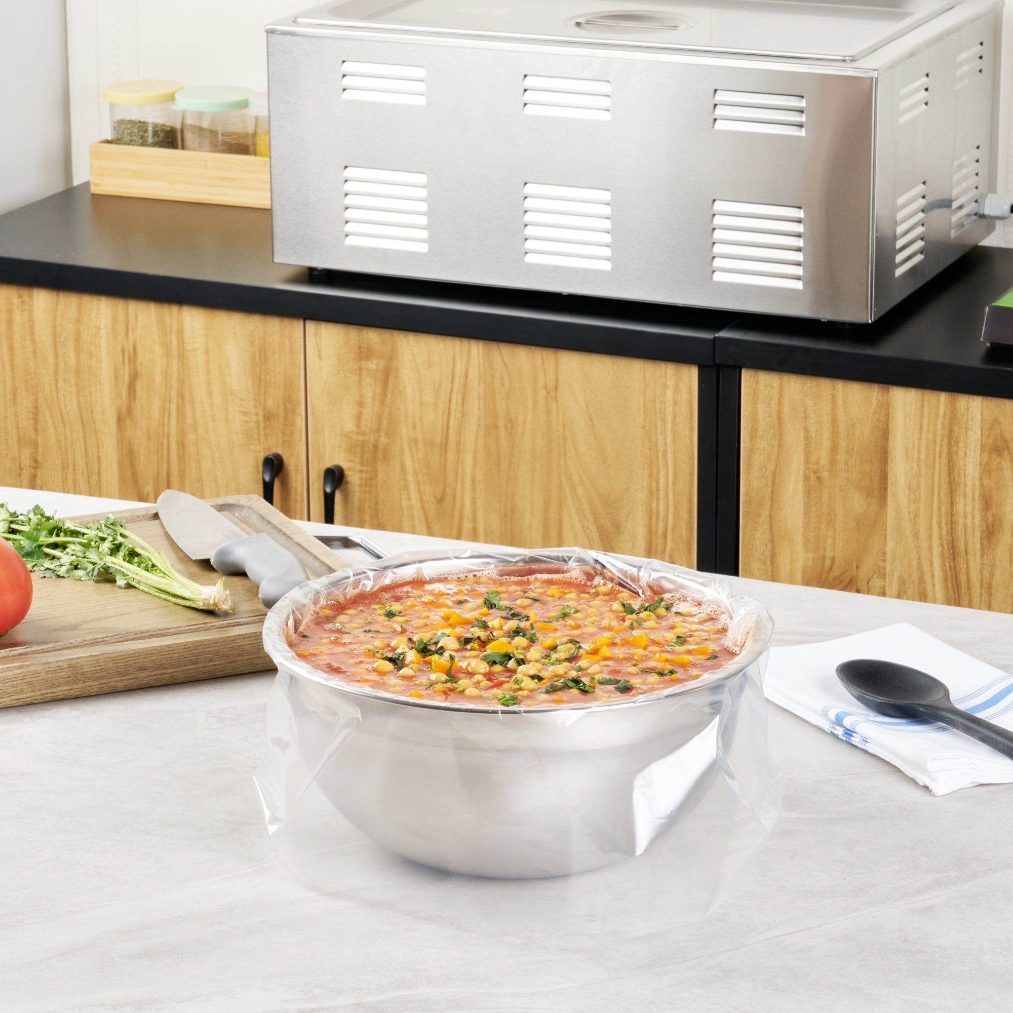 Fresh Hero Round Nylon Pan Liner - Fits 9 and 11 qt Round Pans - 18" x 20" - 100 count box