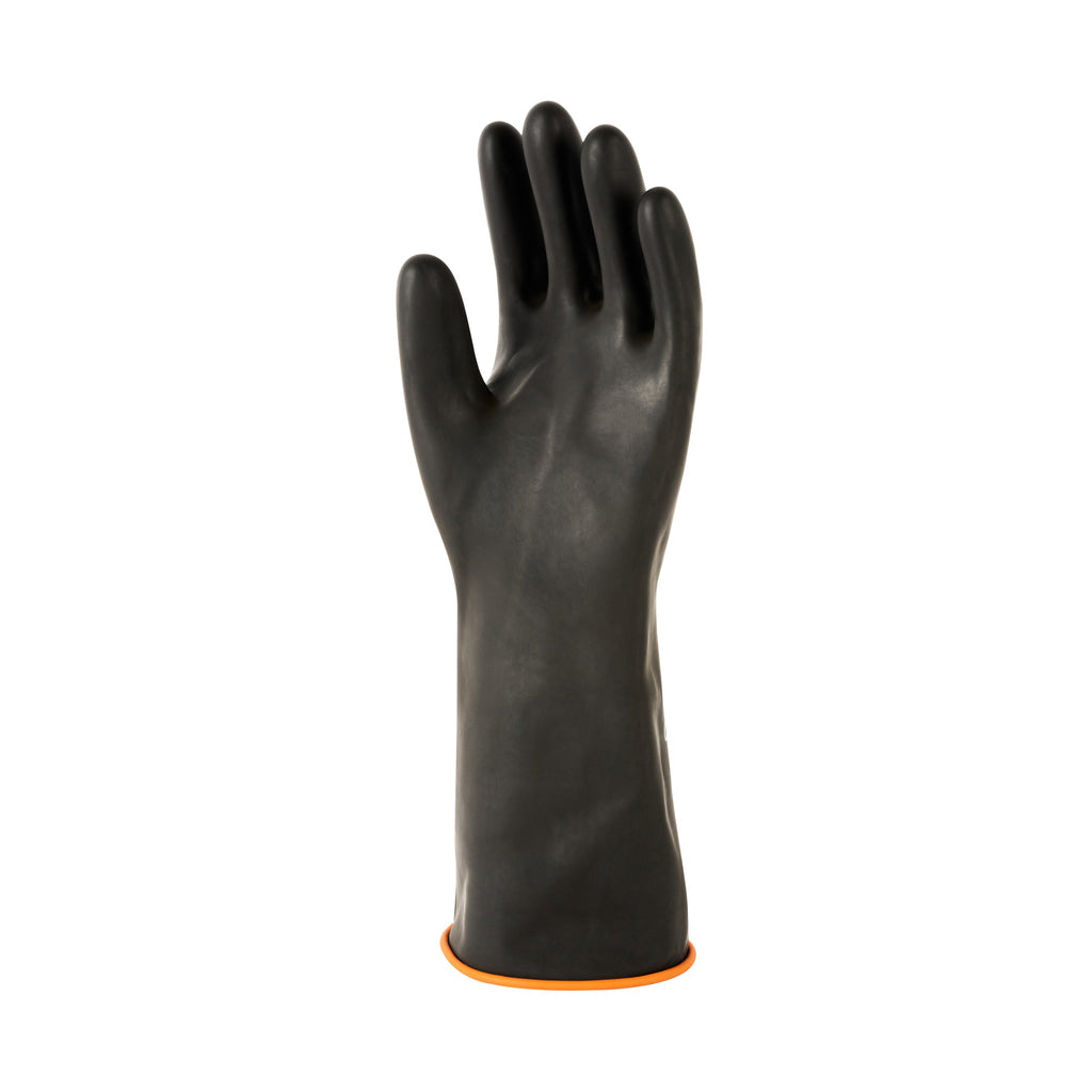 Clean Tek Professional 30 mil Black Latex Chemical-Resistant Gloves - Unlined, Heavy Duty - 13 3/4" - Pair - 1 count box