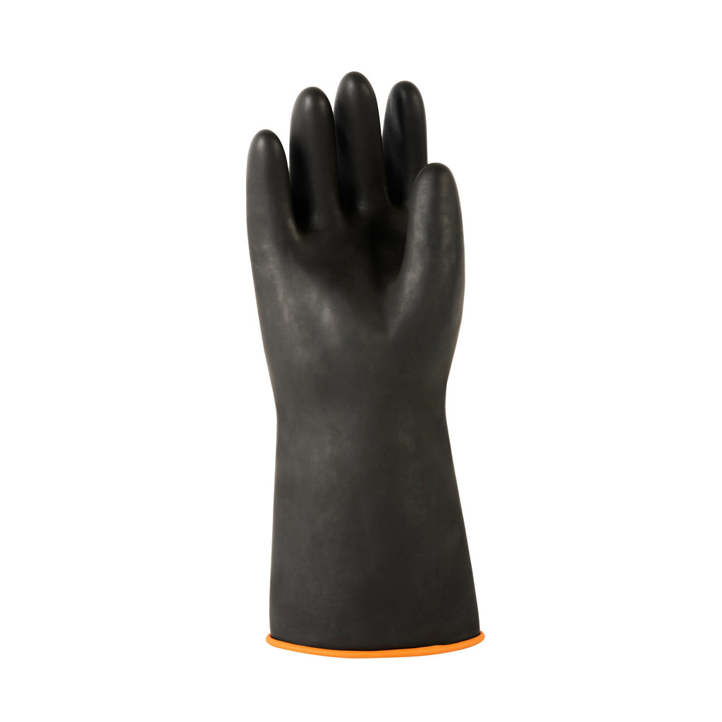 Clean Tek Professional 30 mil Black Latex Chemical-Resistant Gloves - Unlined, Heavy Duty - 13 3/4" - Pair - 1 count box