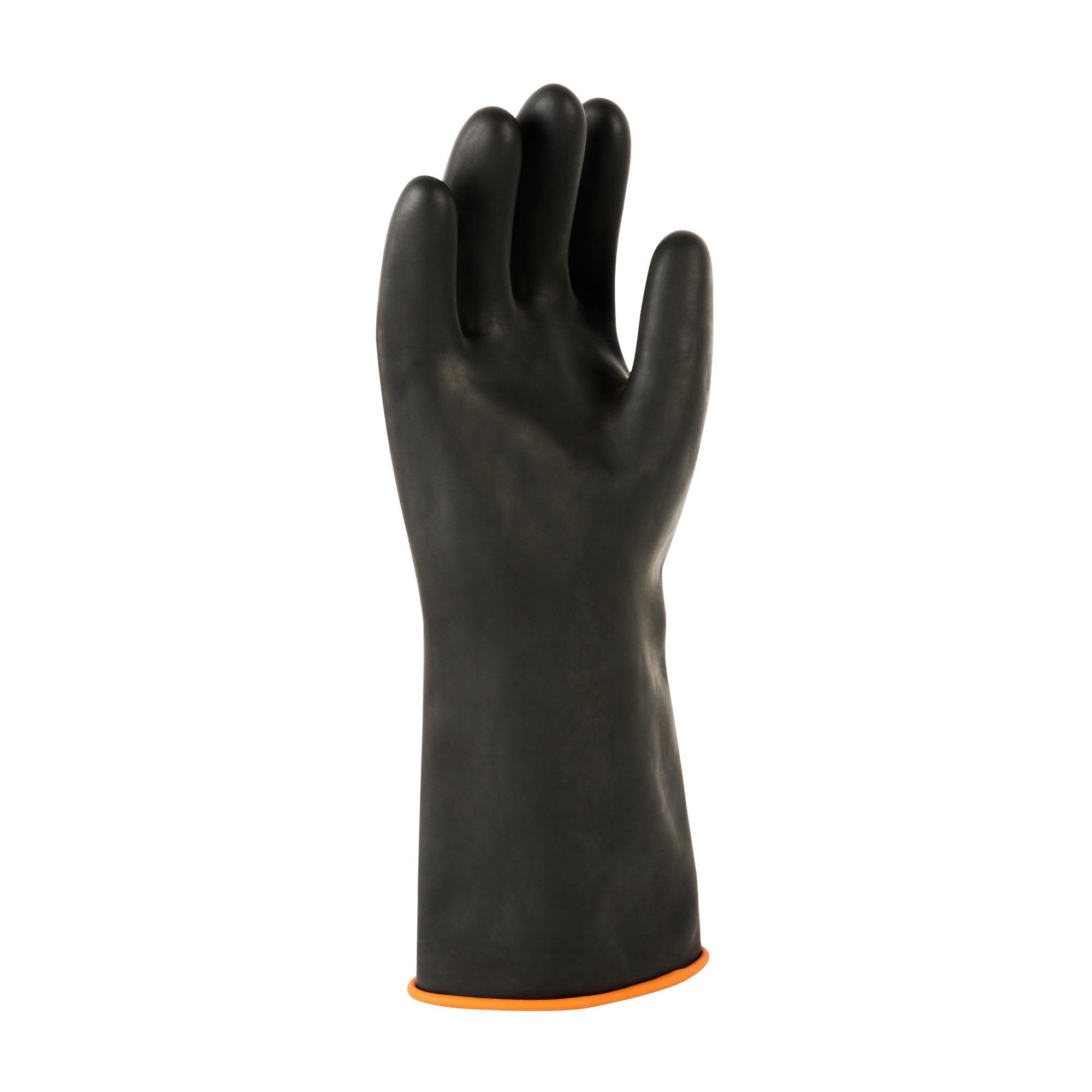 Clean Tek Professional 30 mil Black Latex Chemical-Resistant Gloves - Unlined, Heavy Duty - 13 3/4" - Pair - 1 count box