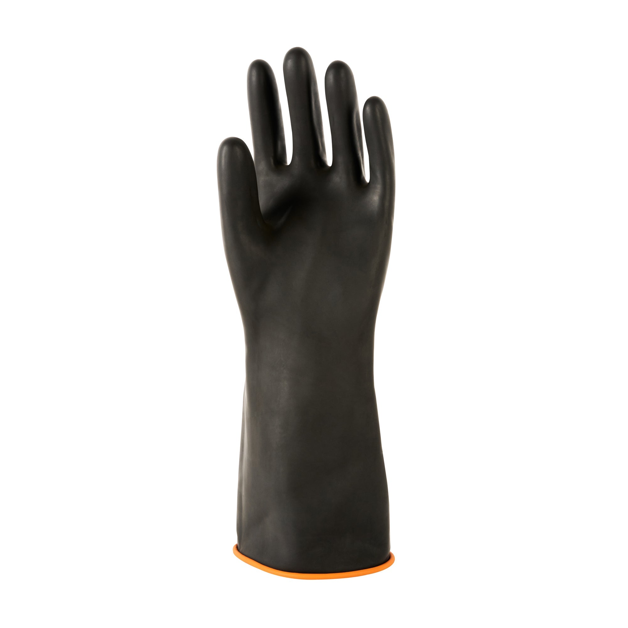 Clean Tek Professional 30 mil Black Latex Chemical-Resistant Gloves - Unlined, Heavy Duty - 13 3/4" - Pair - 1 count box