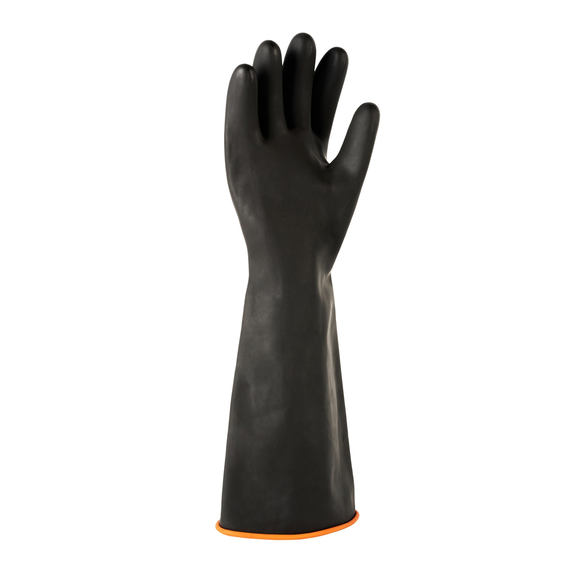 Clean Tek Professional 30 mil Black Latex Chemical-Resistant Gloves - Unlined, Heavy Duty - 17 3/4" - Pair - 1 count box