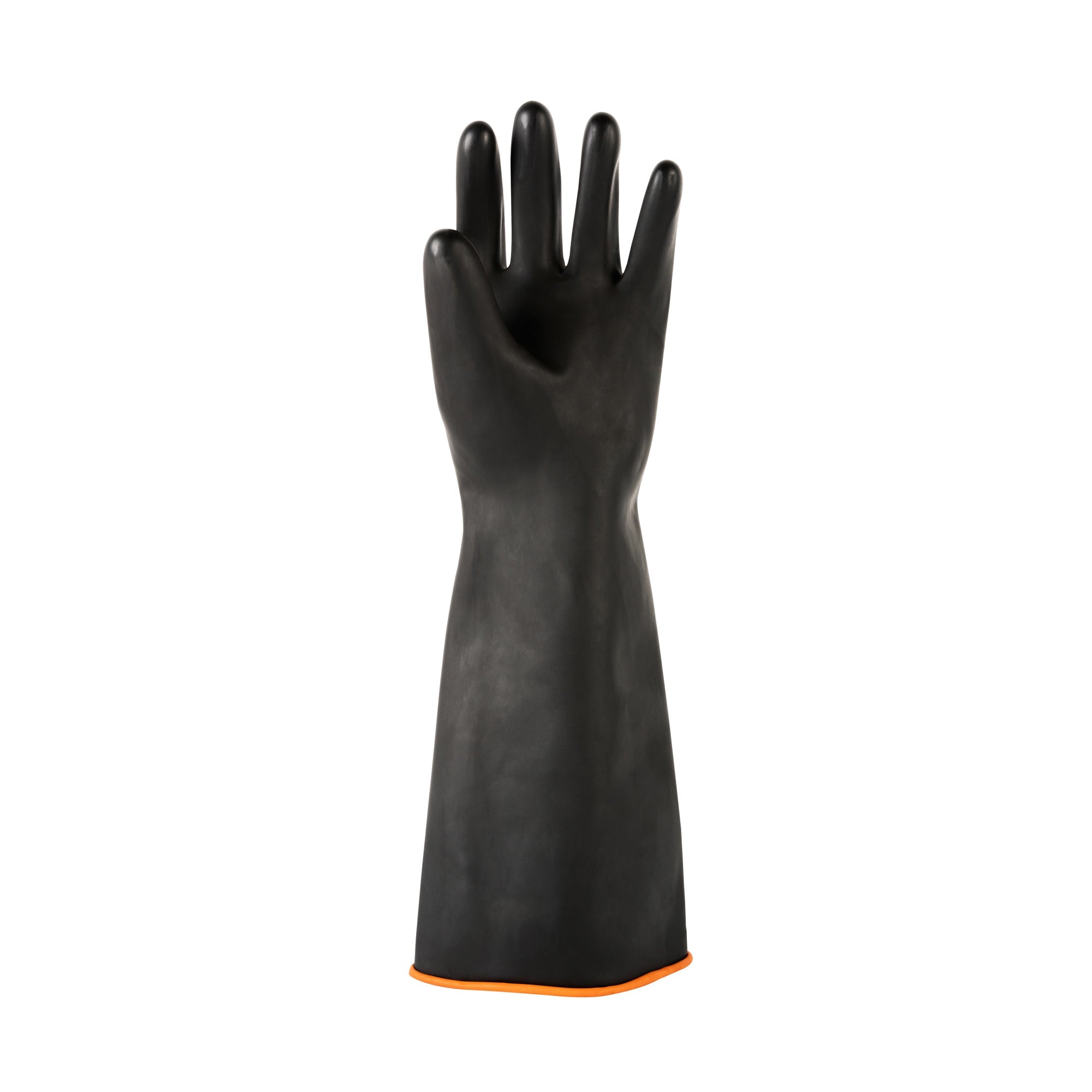 Clean Tek Professional 30 mil Black Latex Chemical-Resistant Gloves - Unlined, Heavy Duty - 17 3/4" - Pair - 10 count box