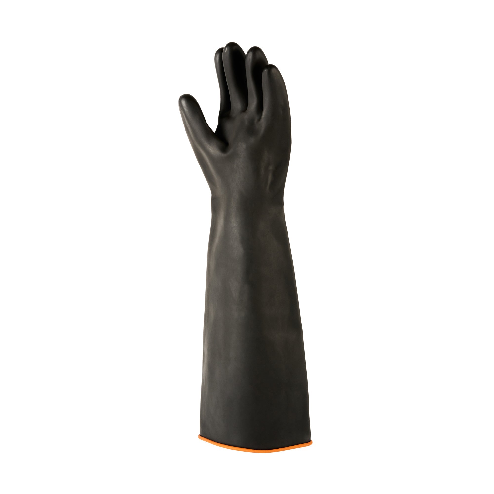 Clean Tek Professional 30 mil Black Latex Chemical-Resistant Gloves - Unlined, Heavy Duty - 21 3/4" - Pair - 1 count box