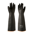 Clean Tek Professional 30 mil Black Latex Chemical-Resistant Gloves - Unlined, Heavy Duty - 21 3/4" - Pair - 10 count box