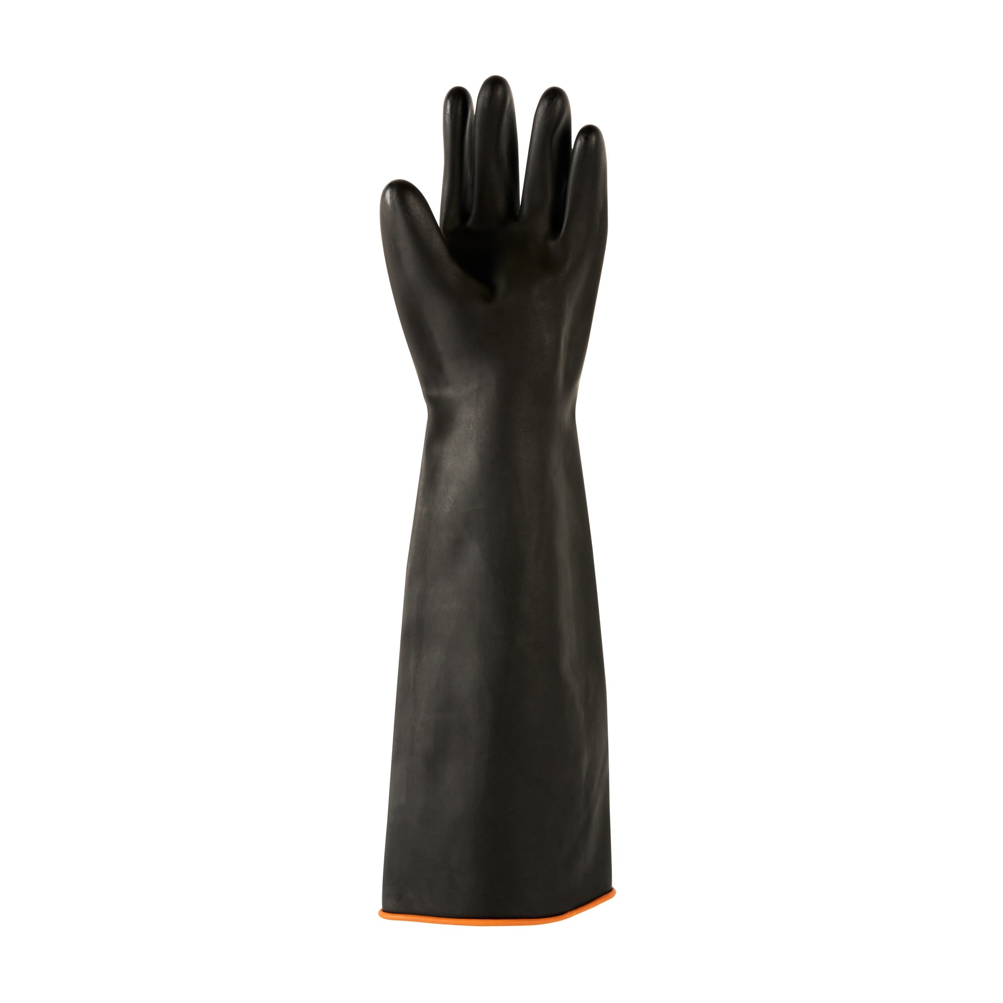 Clean Tek Professional 30 mil Black Latex Chemical-Resistant Gloves - Unlined, Heavy Duty - 21 3/4" - Pair - 10 count box