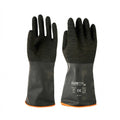 Clean Tek Professional 35 mil Black Latex Chemical-Resistant Gloves - Non-Slip, Unlined, Heavy Duty - 13 3/4" - Pair - 1 count box