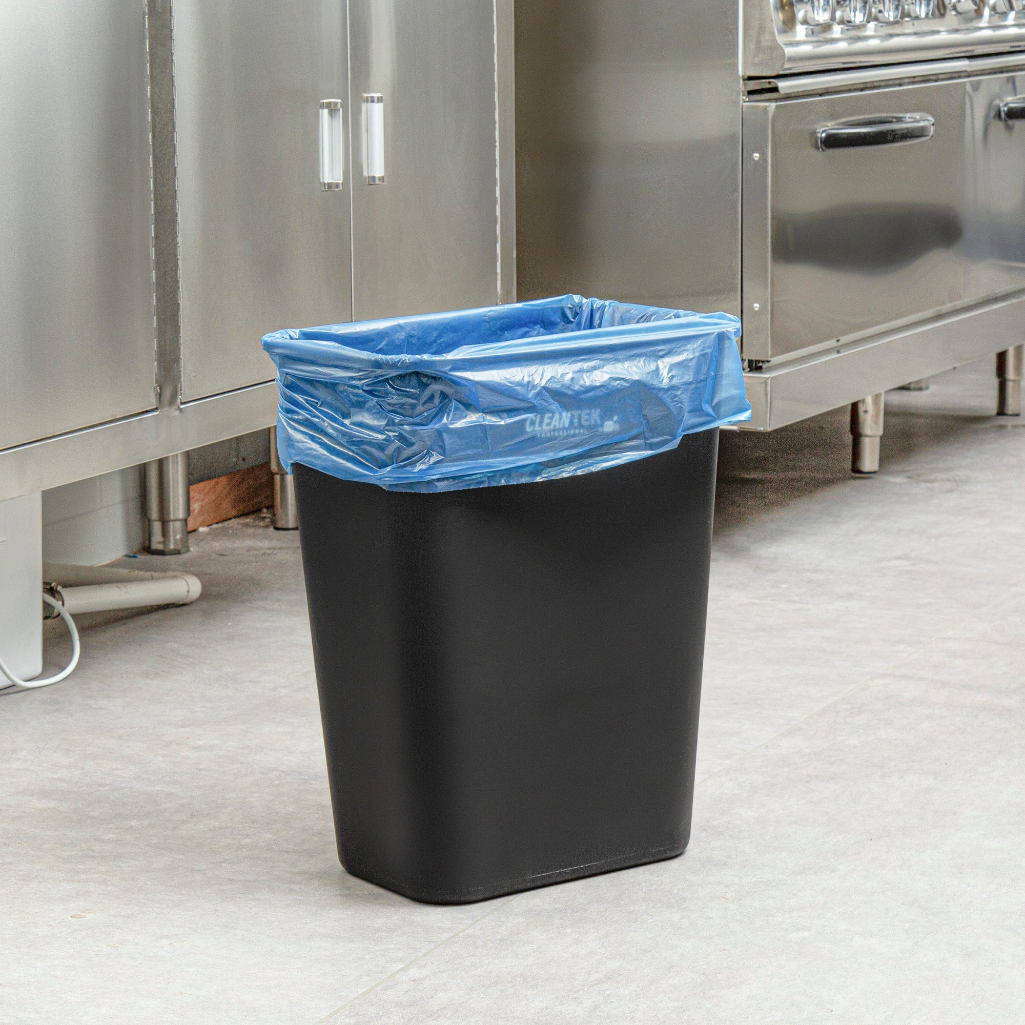 Clean Tek Professional 12 - 16 Gal Blue Plastic Recycling Trash Liner - Linear Low Density, 1 mil - 24" x 33" - 250 count box