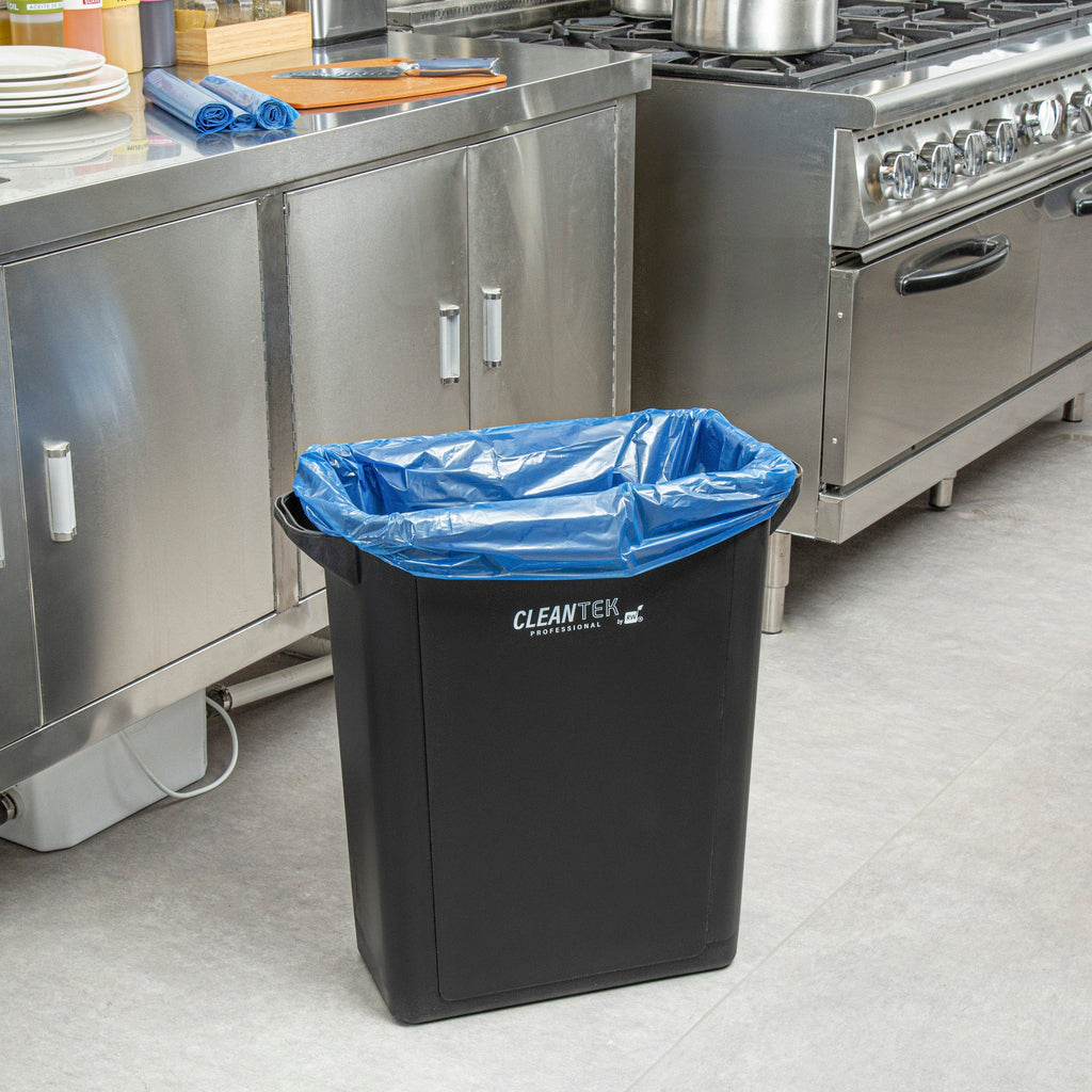 Clean Tek Professional 20 - 30 Gal Blue Plastic Recycling Trash Liner - Linear Low Density, 1 mil - 30" x 36" - 250 count box