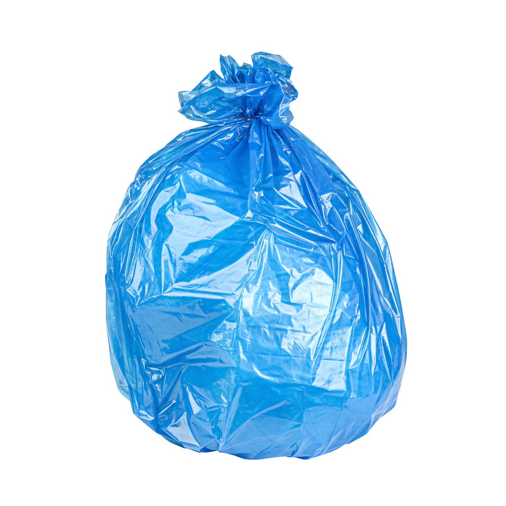 Clean Tek Professional 20 - 30 Gal Blue Plastic Recycling Trash Liner - Linear Low Density, 1 mil - 30" x 36" - 250 count box