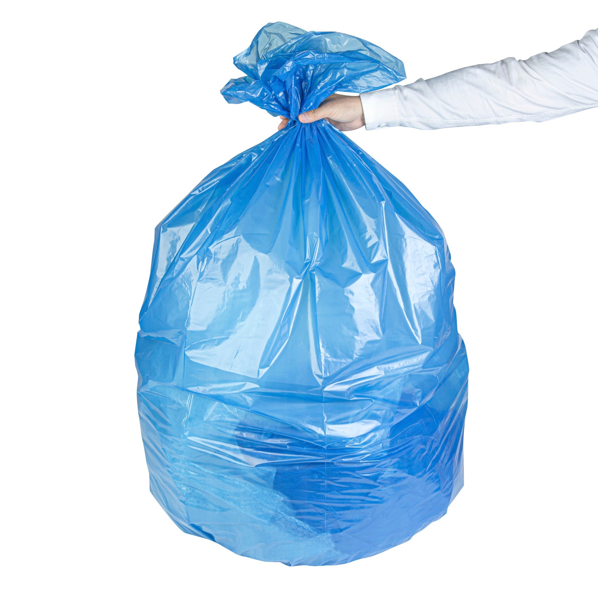 Clean Tek Professional 40 - 45 Gal Blue Plastic Recycling Trash Liner - Linear Low Density, 1.2 mil - 40" x 46" - 100 count box