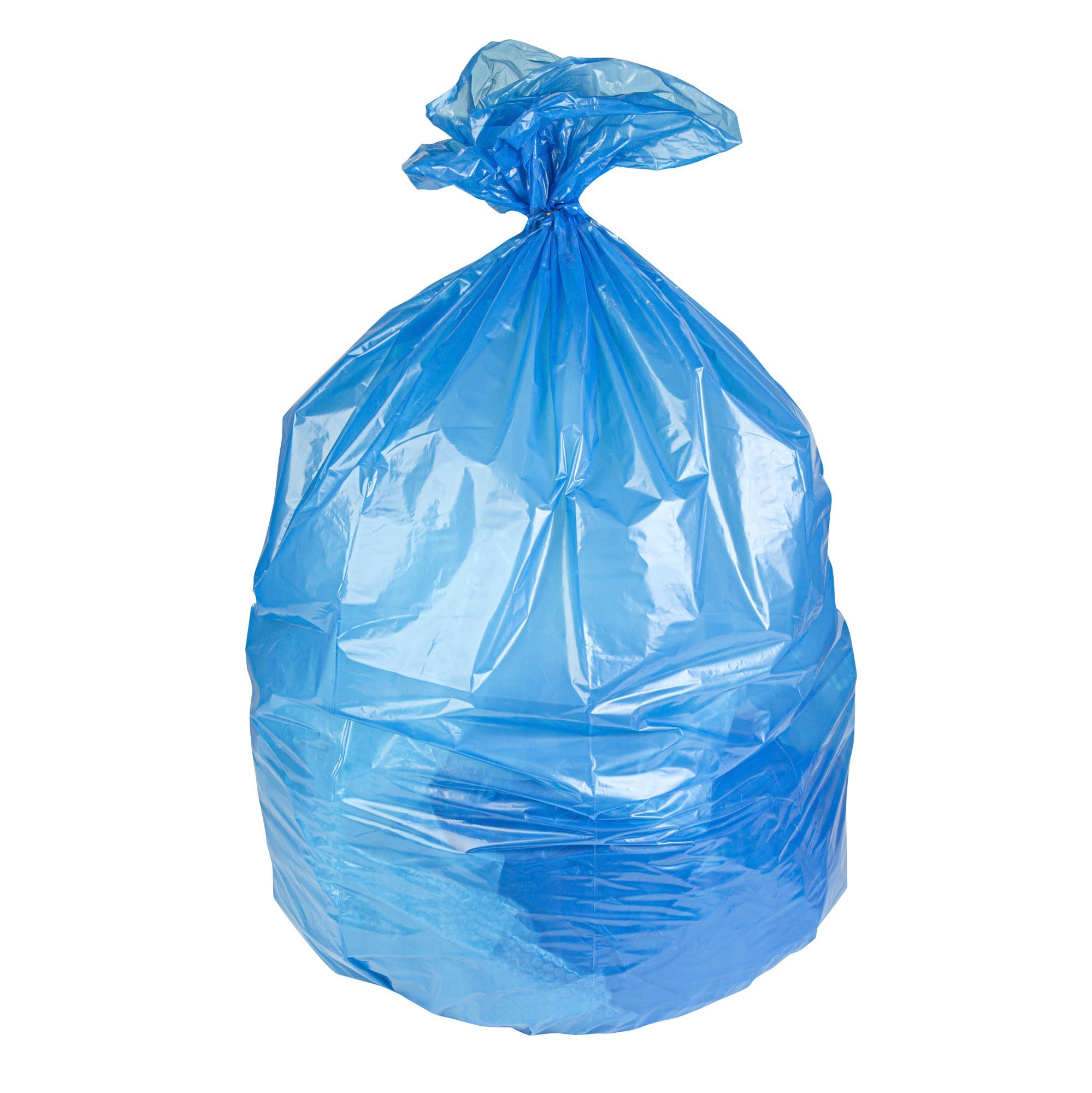 Clean Tek Professional 40 - 45 Gal Blue Plastic Recycling Trash Liner - Linear Low Density, 1.2 mil - 40" x 46" - 100 count box