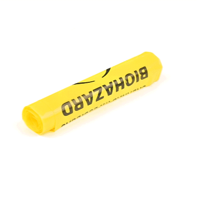 Clean Tek Professional 40-45 Gal Yellow Plastic Biohazard Trash Liner - Infectious Linen,Linear Low Density,3 mil - 40" x 46" - 50 count box