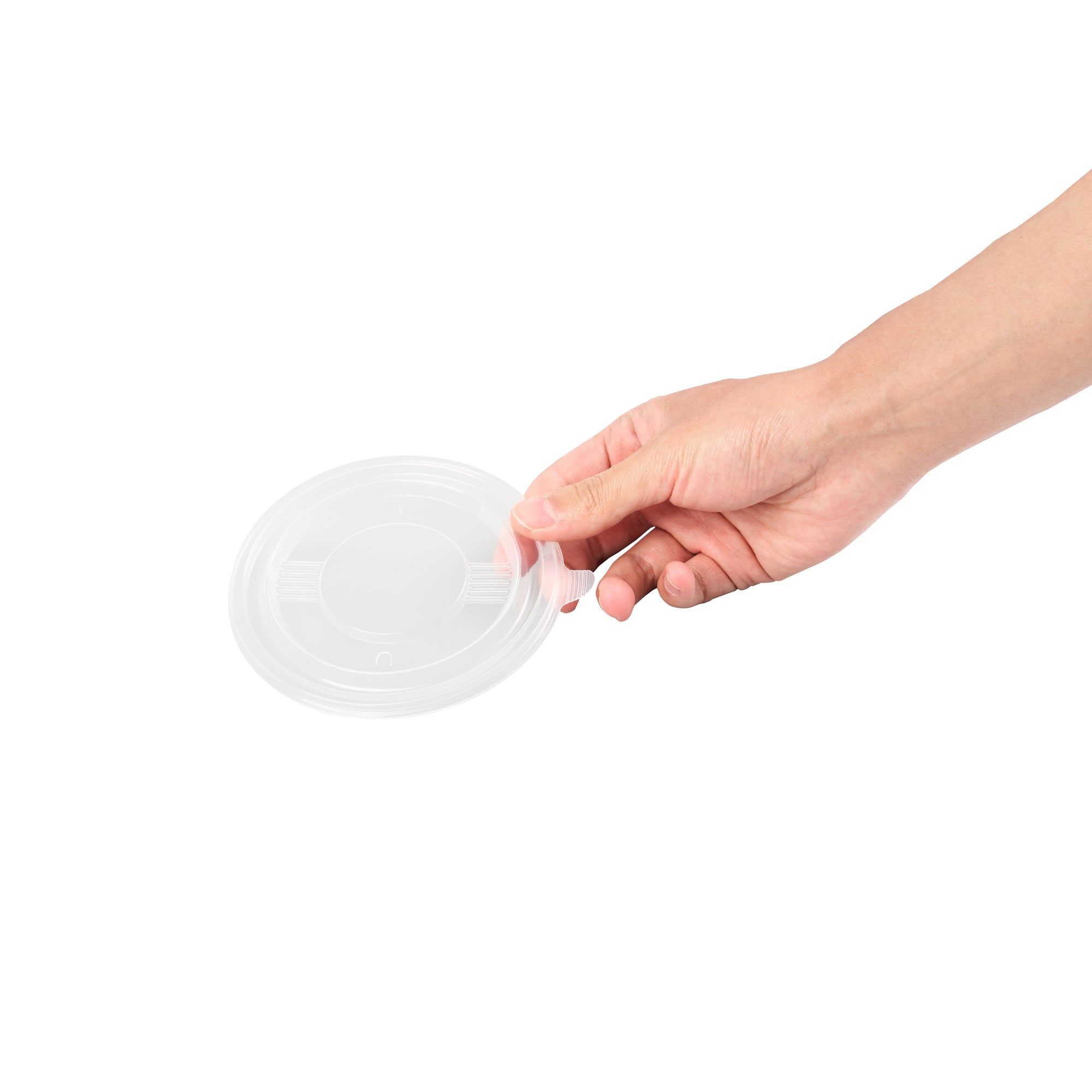 Bento Tek Round Clear Plastic Lid - Fits 12 oz To Go Box - 5" x 5" - 200 count box