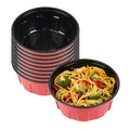 Bento Tek 23 oz Round Red Plastic To Go Box - Microwave-Safe - 6" x 6" x 2 1/2" - 200 count box