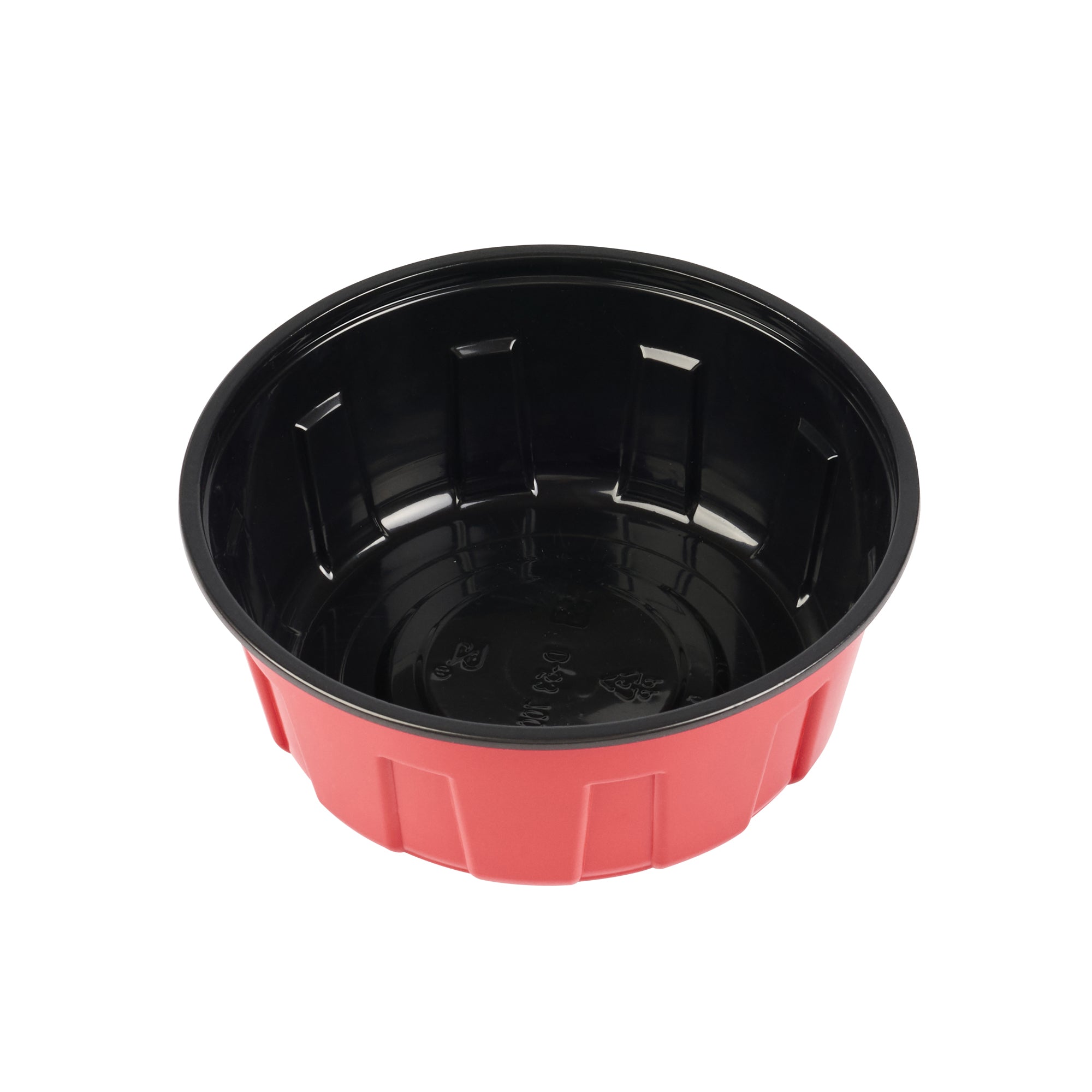 Bento Tek 23 oz Round Red Plastic To Go Box - Microwave-Safe - 6" x 6" x 2 1/2" - 50 count box