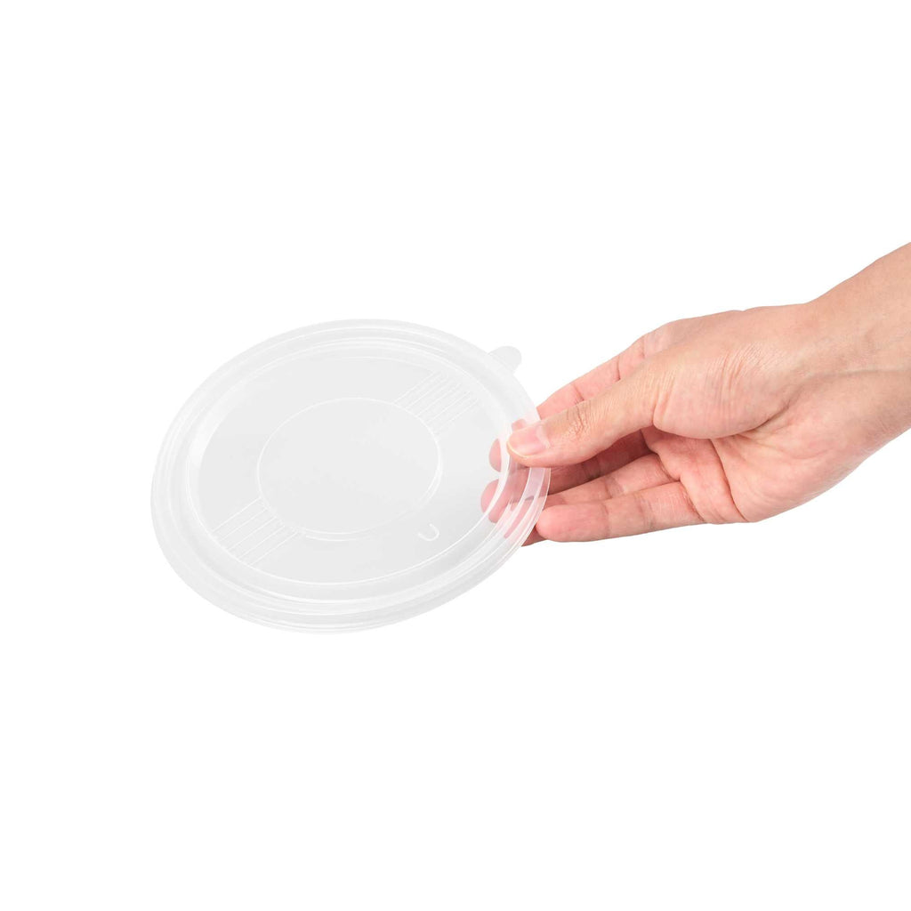 Bento Tek Round Clear Plastic Lid - Fits 23 oz To Go Box - 6" x 6" - 50 count box