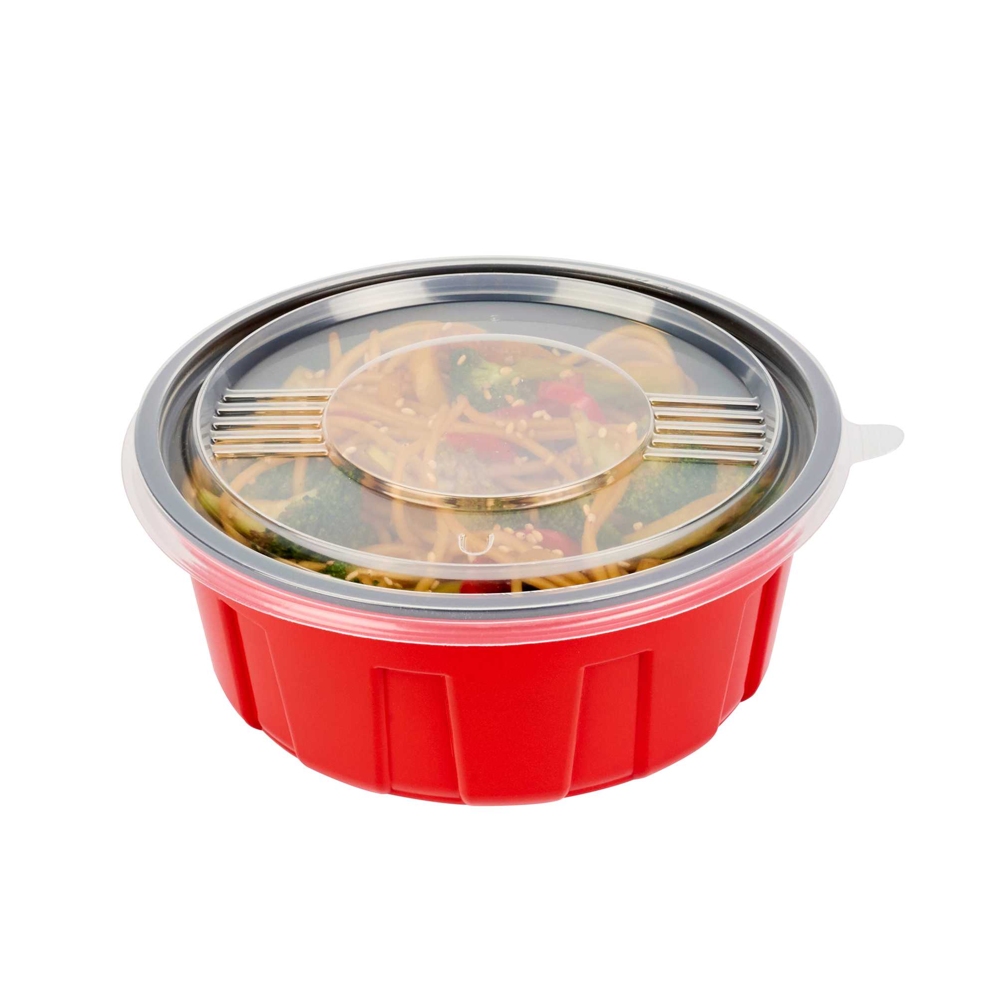 Bento Tek Round Clear Plastic Lid - Fits 23 oz To Go Box - 6" x 6" - 50 count box