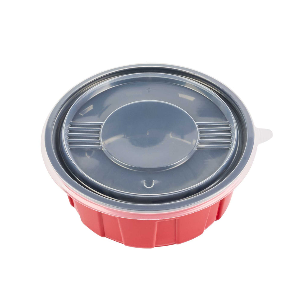 Bento Tek Round Clear Plastic Lid - Fits 23 oz To Go Box - 6" x 6" - 50 count box