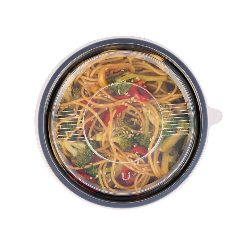 Bento Tek Round Clear Plastic Lid - Fits 23 oz To Go Box - 6" x 6" - 200 count box