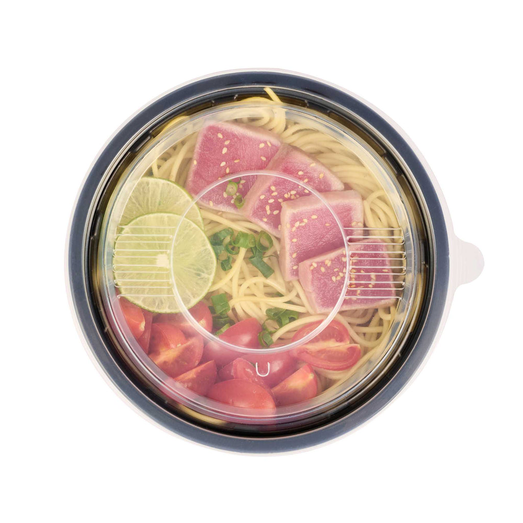Bento Tek Round Clear Plastic Lid - Fits 42 and 58 oz To Go Box - 7 1/4" x 7 1/4" - 50 count box